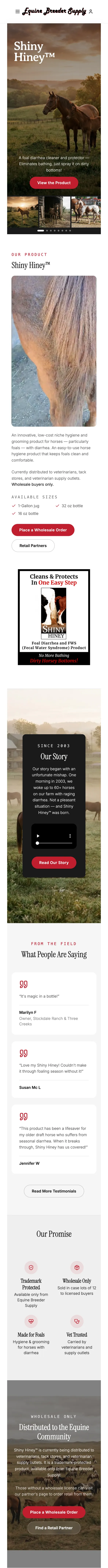 The same page on a phone